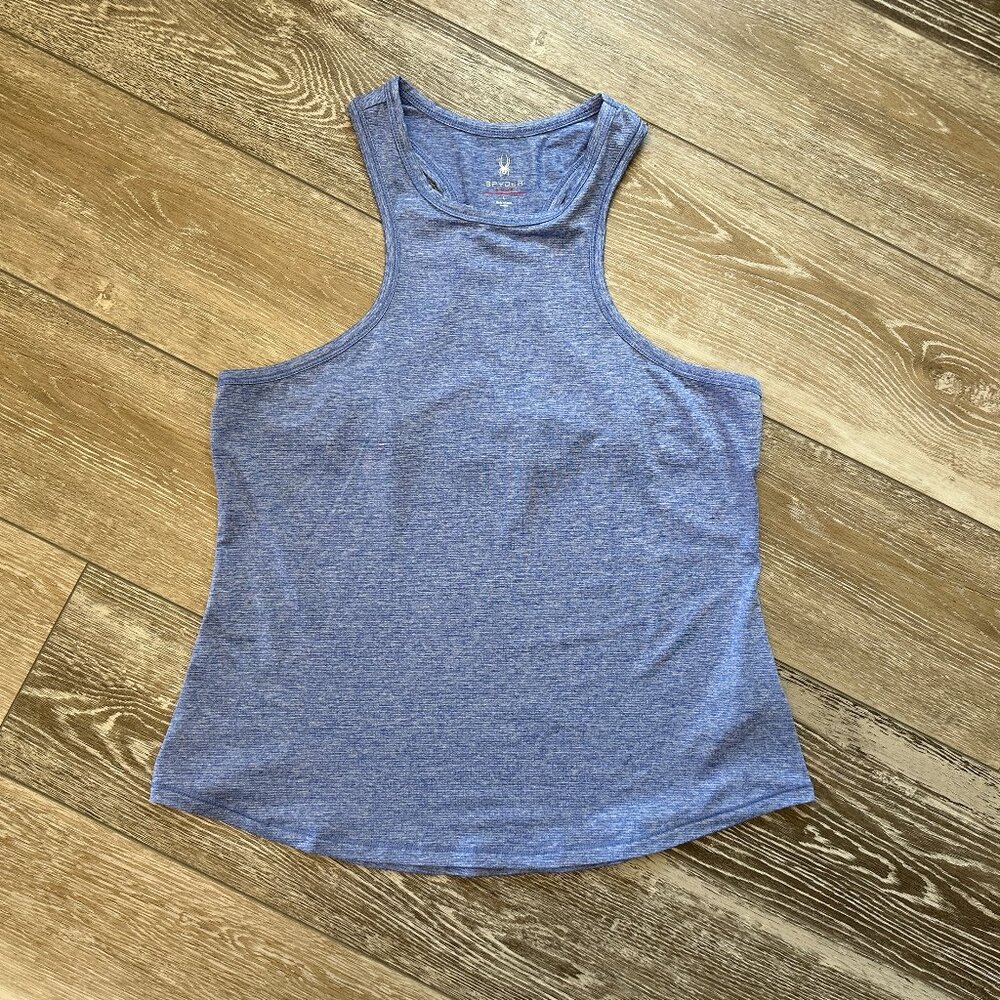 Spyder Active Performance Racerback Tank Top Blue Lightweight & Comfy!